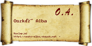 Oszkó Alba névjegykártya